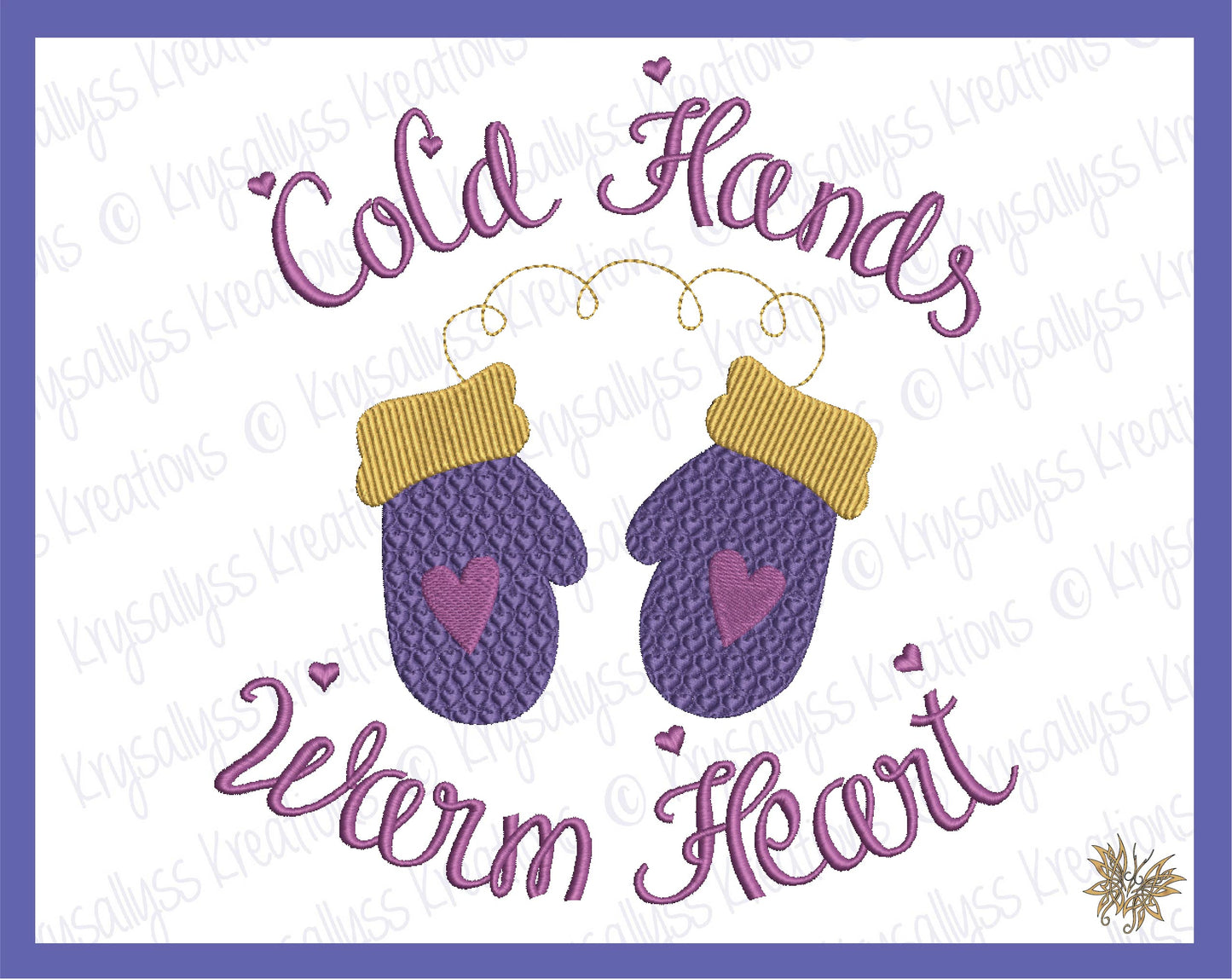Cold Hands Warm Heart Machine Embroidery Design for Rustic Farmhouse Decor in 5 Sizes and 8 Formats, Instant Download