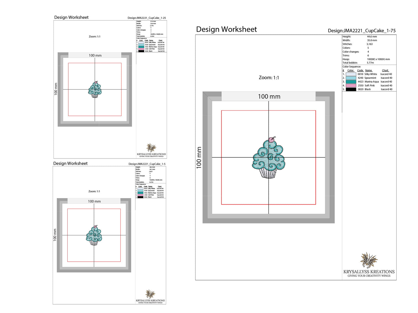Tiny Cute Cupcake Machine Embroidery Design File for tea towels, aprons, Baby clothing or for DIY birthday party decor. Digital Download