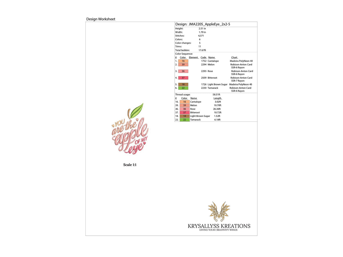 Apple Shaped Text Machine Embroidery Design with Inspirational Quote for the Apple of your Eye, DIY Teacher Gift, Saying in apple shape