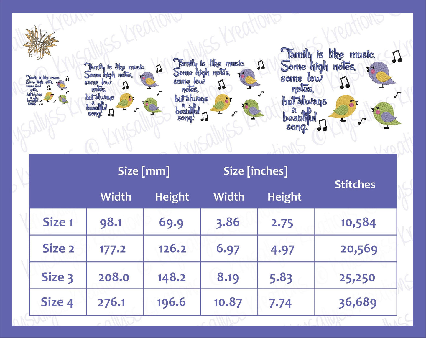 Music Notes with Singing Birds Machine Embroidery Files for DIY She Shed Decor, Family Embroidery Design Inspirational Idea to download now