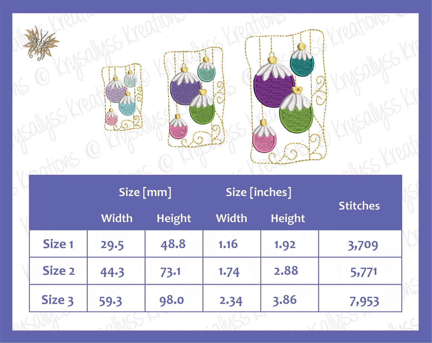 Small Christmas Embroidery Design Pattern for Ornaments, Mug Rugs, Mantel Pillows in 3 sizes and 8 formats all for 4x4 hoop. Download Now!