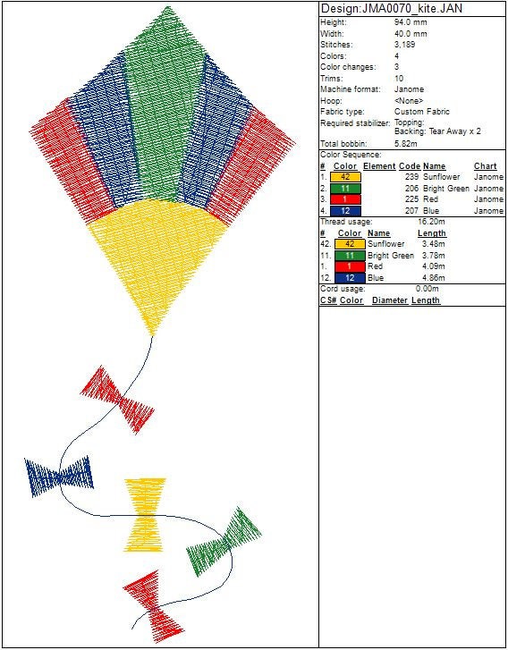 Kite Machine Embroidery, Nursery Decor, Toddler Birthday Gift, Birthday Bunting Decoration, INSTANT DOWNLOAD