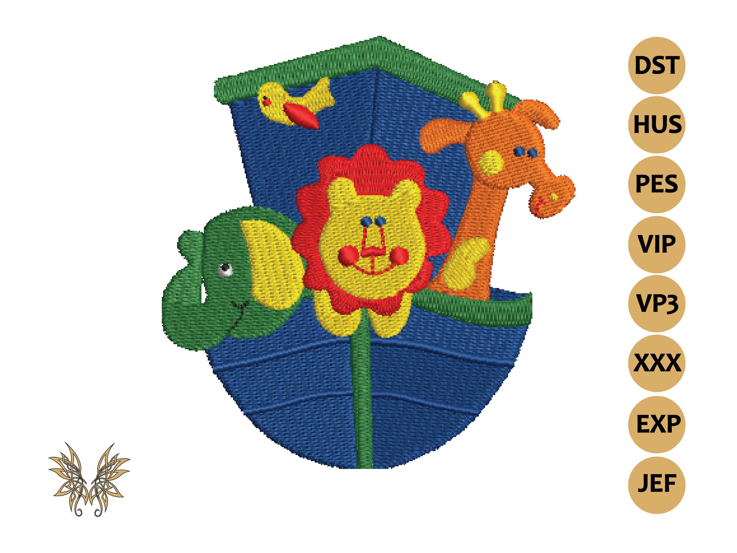 Noah's Ark Machine Embroidery Design for Baby Room Decor, Toddler Birthday Bunting Decoration, Baby Shower Gift, INSTANT DOWNLOAD