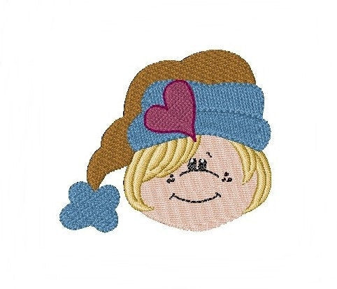 Rustic Winter Girl Machine Embroidery|Children's Winter Decor|Instant Download