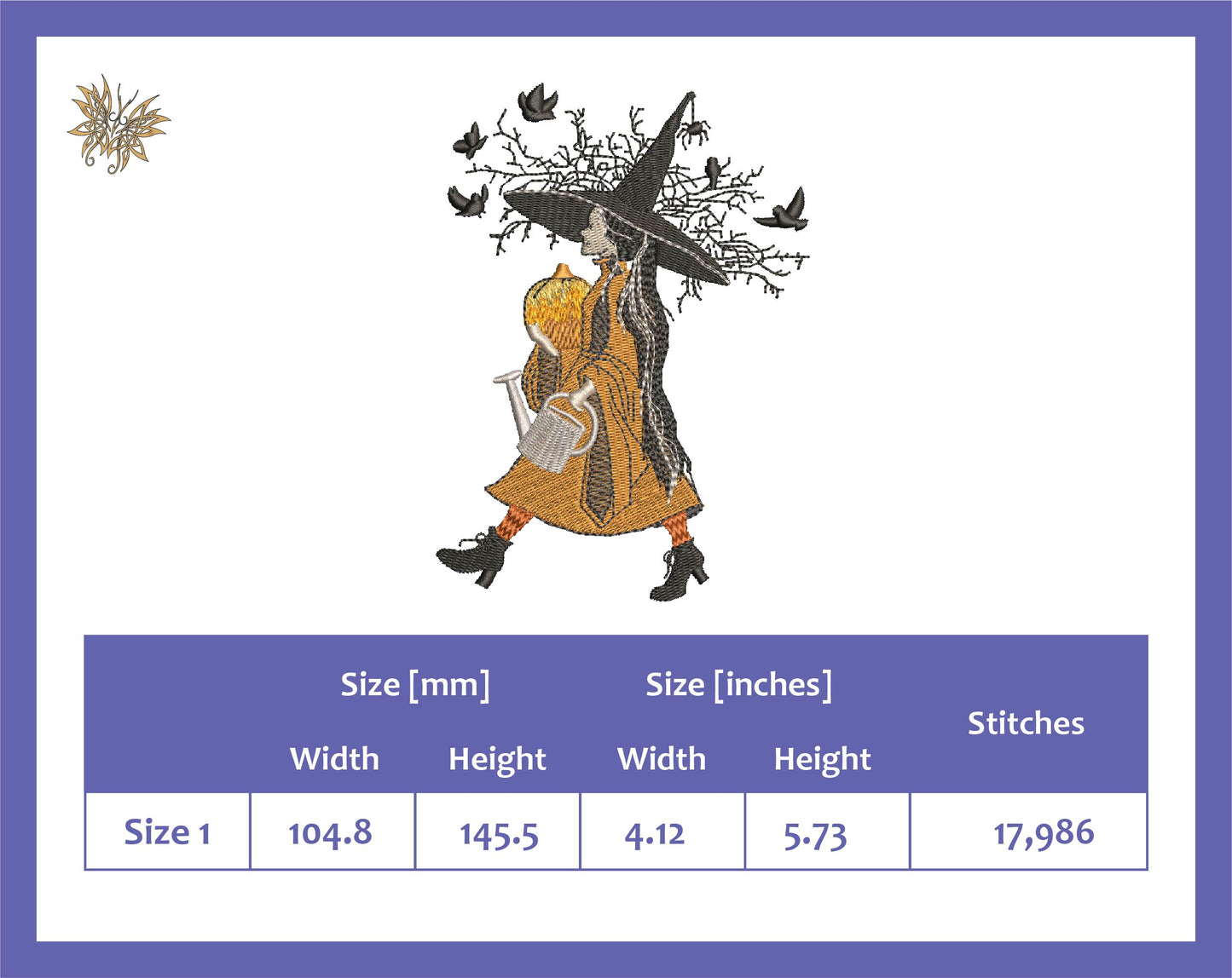 Halloween Witch Machine Embroidery Design in 1 size and 8 formats, Black Witches Hat, All things Witchy, INSTANT DOWNLOAD