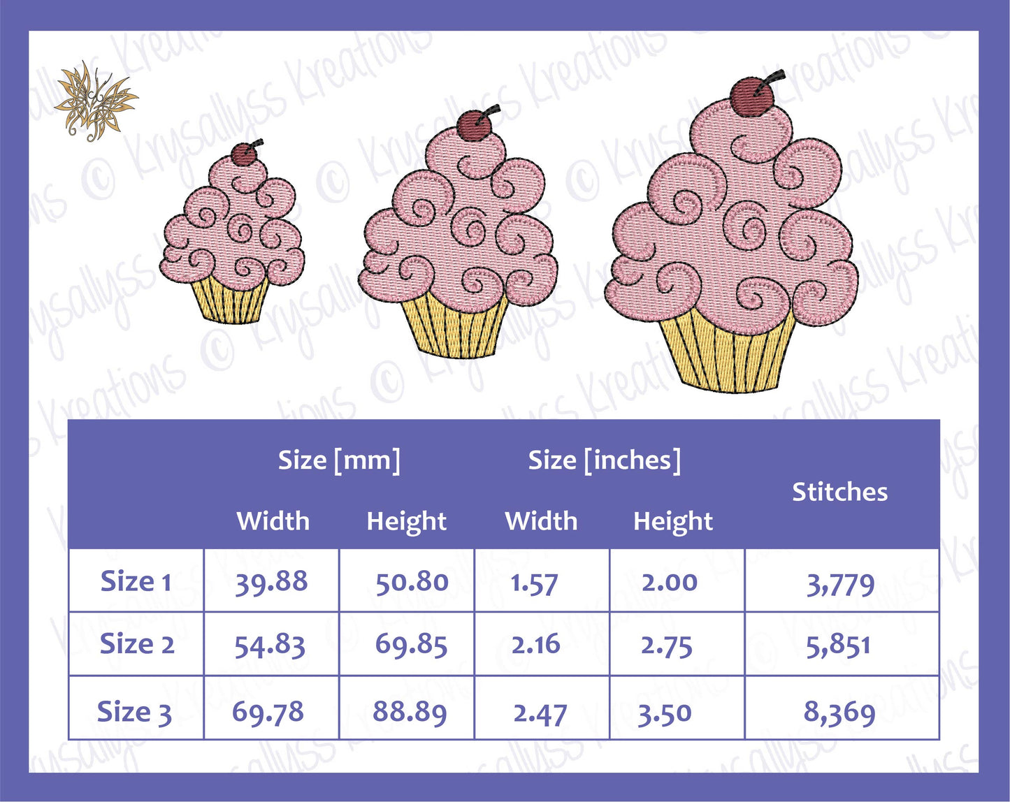 Cute Cupcake Machine Embroidery Design File for tea towels, aprons, sweatshirts, or pillows for DIY birthday party decor. Digital Download