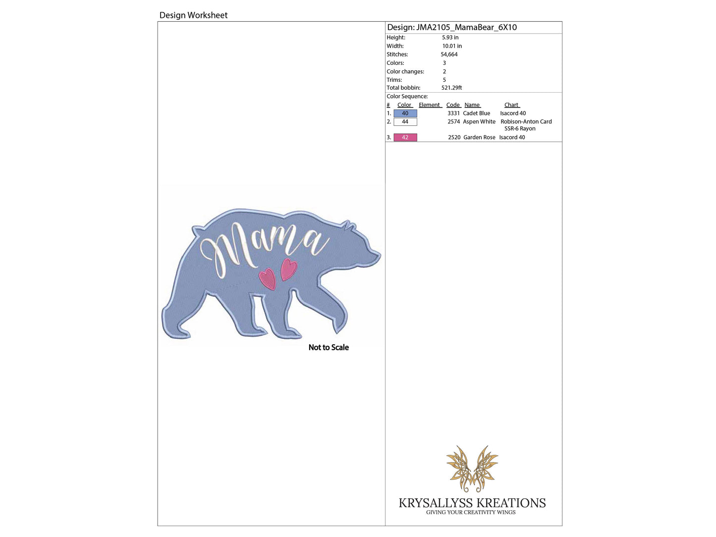 Bear Embroidery Design sized for favourite Mama hat, t-shirt or sweatshirt. In 3 sizes 8 formats including DST PES VP3. Download Now