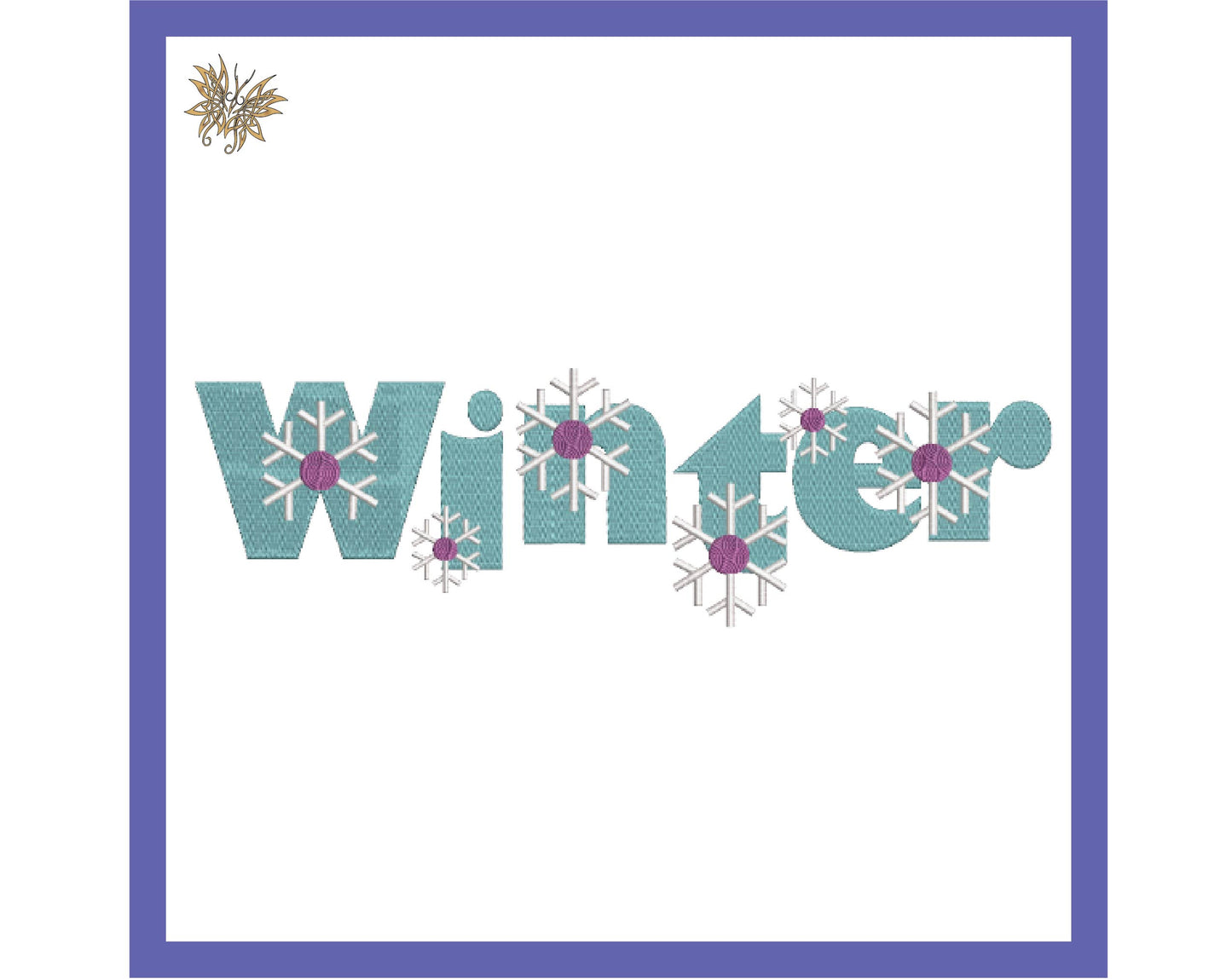 Winter Embroidery Machine Design with Snowflakes for Seasonal Farmhouse Decorating, DIY Pillows, Pillow Wraps, Mug Rugs, INSTANT DOWNLOAD