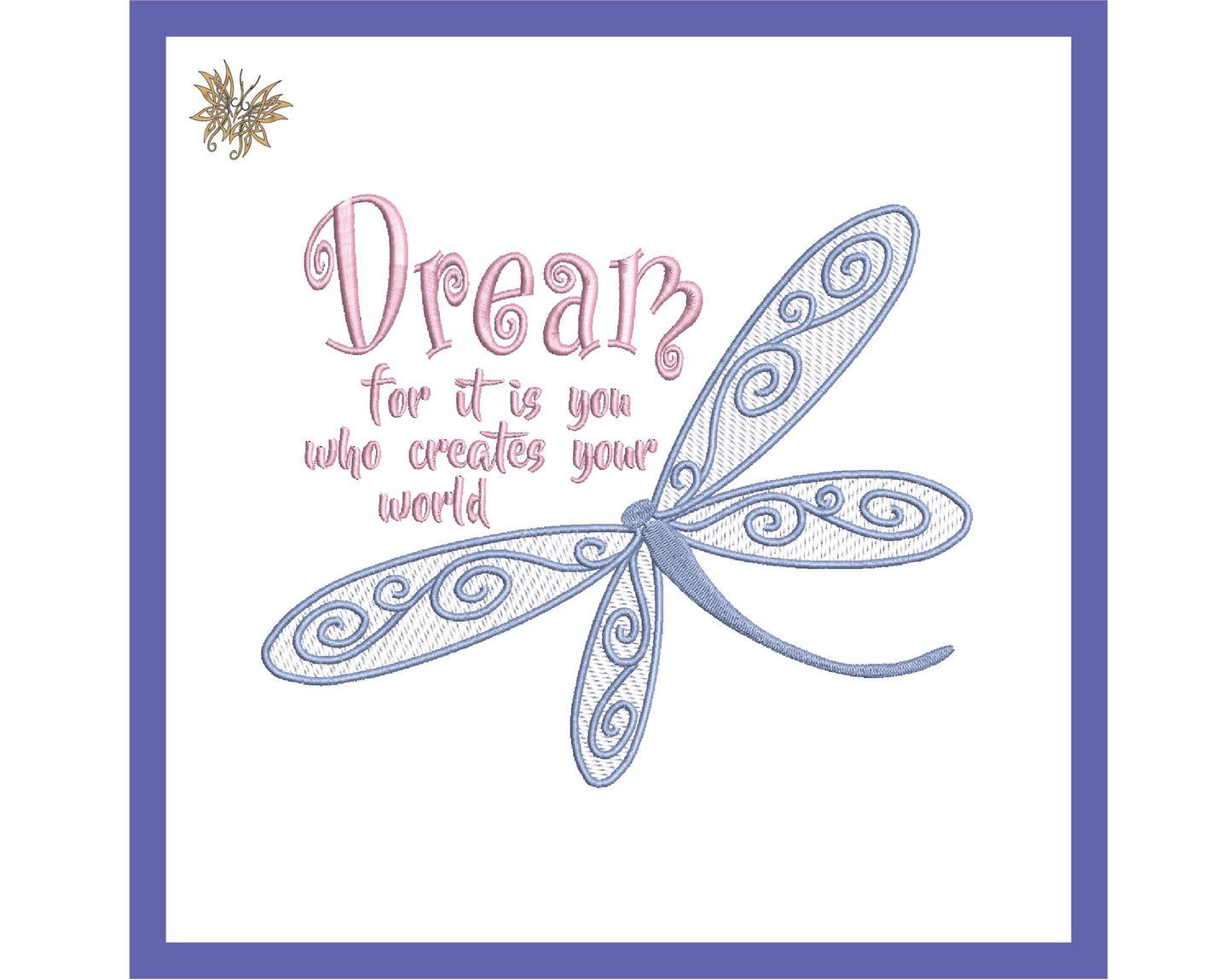 Dragonfly Dreams Machine Embroidery Design for Young Adult or Teen Inspirational Reading Pillow Embroidery, INSTANT DOWNLOAD