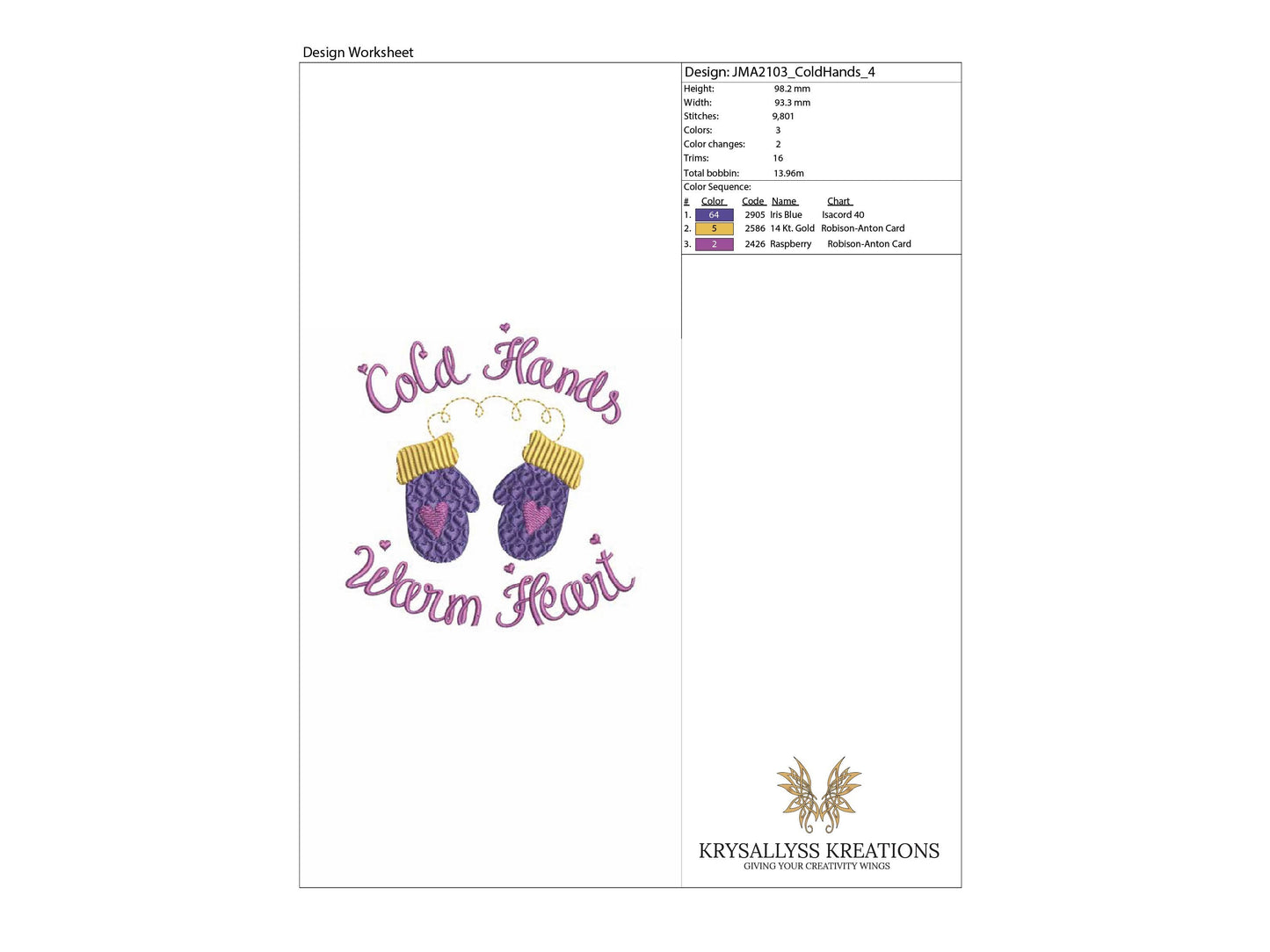 Cold Hands Warm Heart Mittens Machine Embroidery Design in 5 Sizes and 8 Formats.  Sweatshirt file for teens and tweens. Instant Download