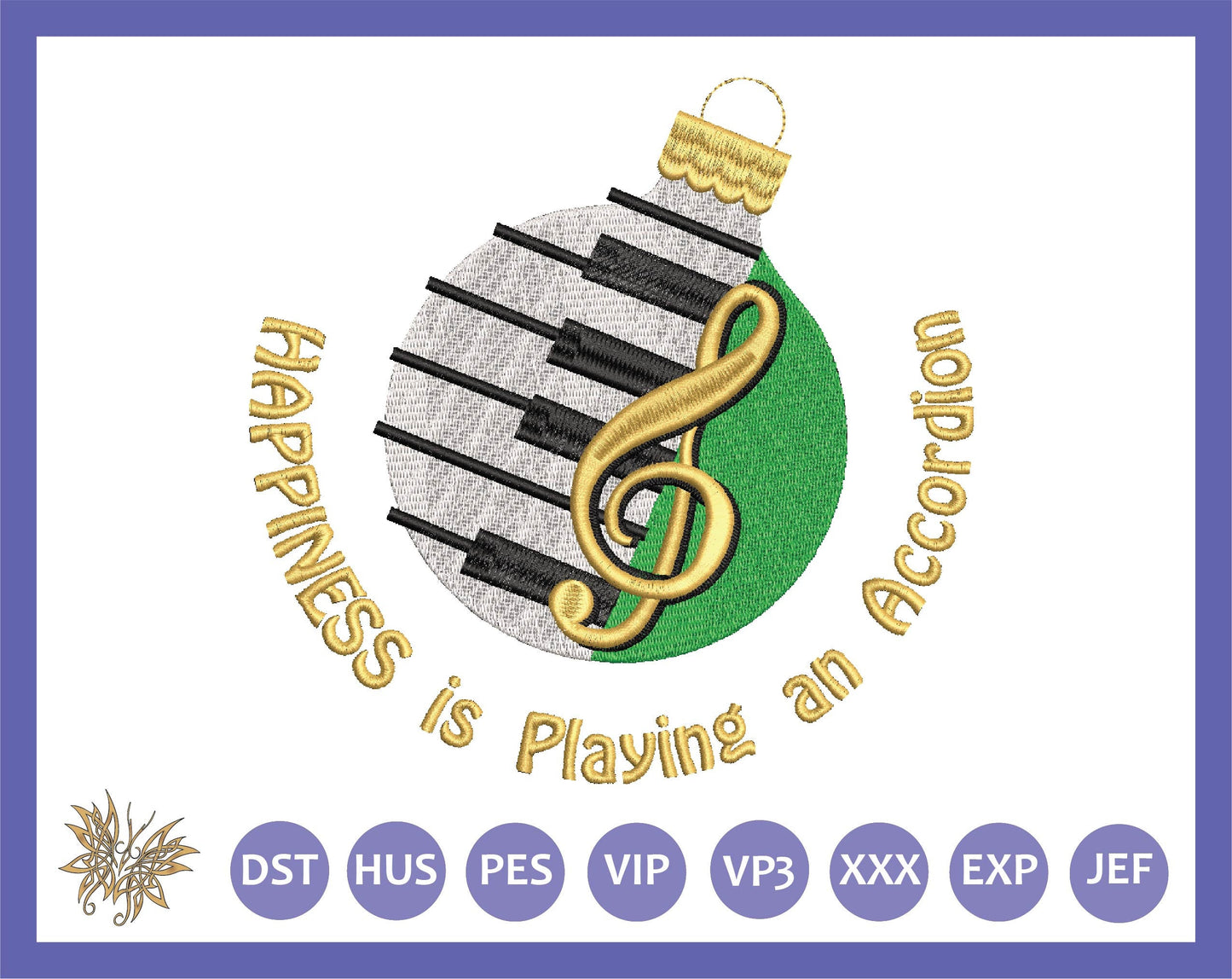 Accordion Keys Ornament Machine Embroidery Design for Ornaments, Mug Rugs, Reading Pillows, Music Teacher Gifts, DOWNLOAD Instantly, pes dst