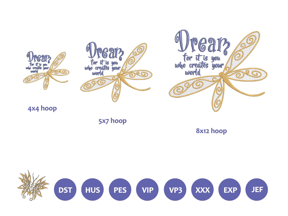 Dragonfly Machine Embroidery Design, Nursery or  Reading Pillow Embroidery,  Make Gift for Baby Shower, 3 Sizes, 8 Formats, INSTANT DOWNLOAD