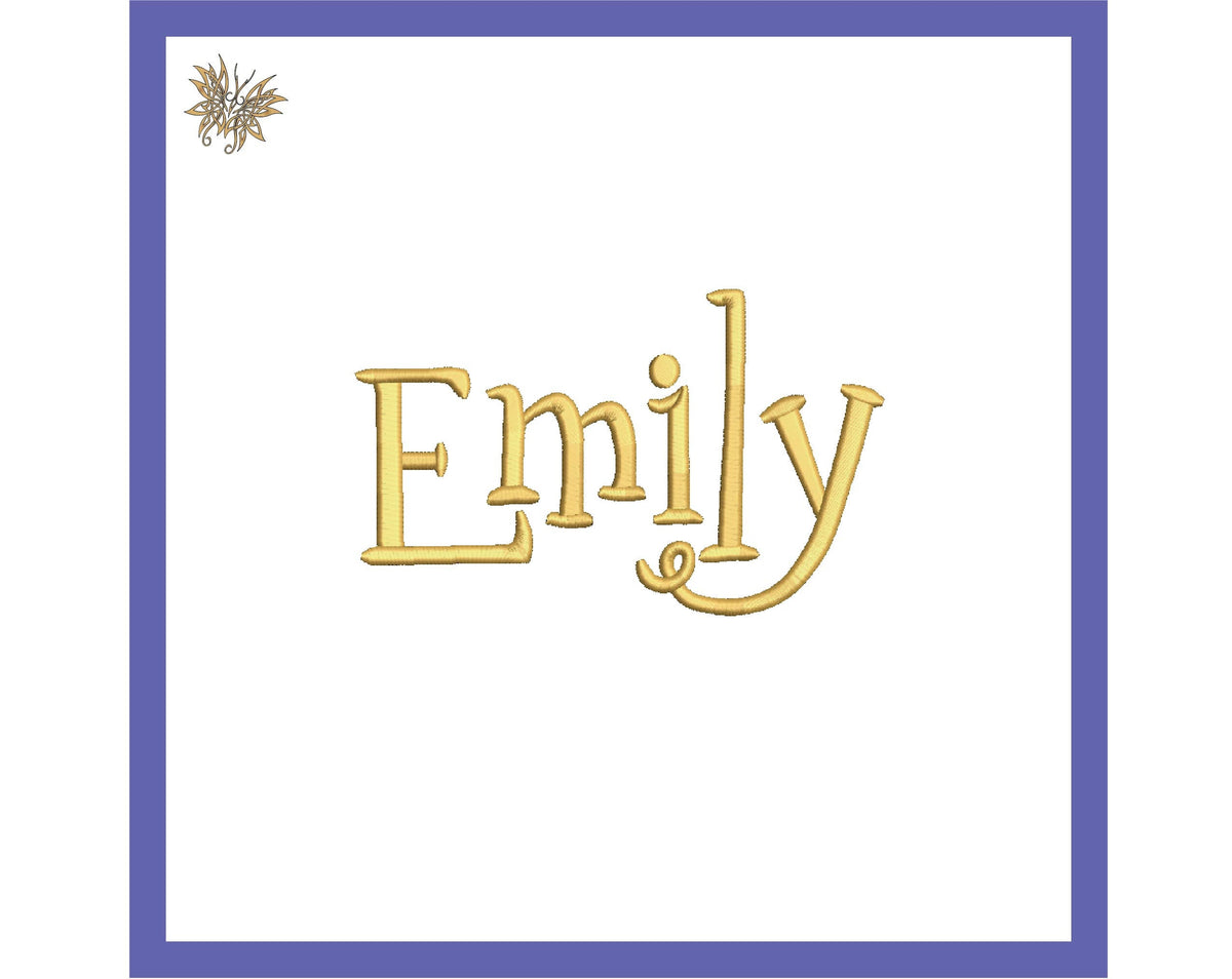 Emily, Name Embroidery Design, Word Art Embroidery Machine Designs Inspiration, Stylized Font Text, INSTANT DOWNLOAD, 4x4 hoop