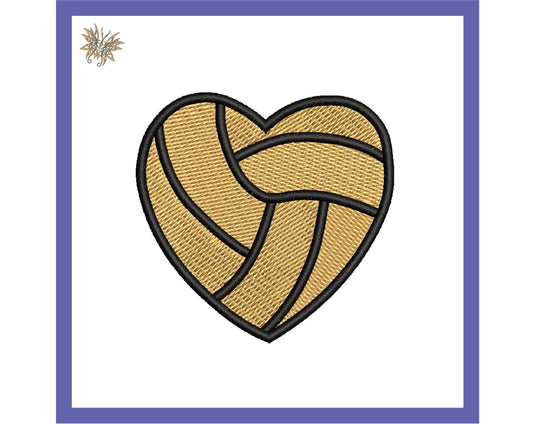 Small Volleyball Heart Machine Embroidery Design, Stitching Pattern for Sports Lover INSTANT DOWNLOAD