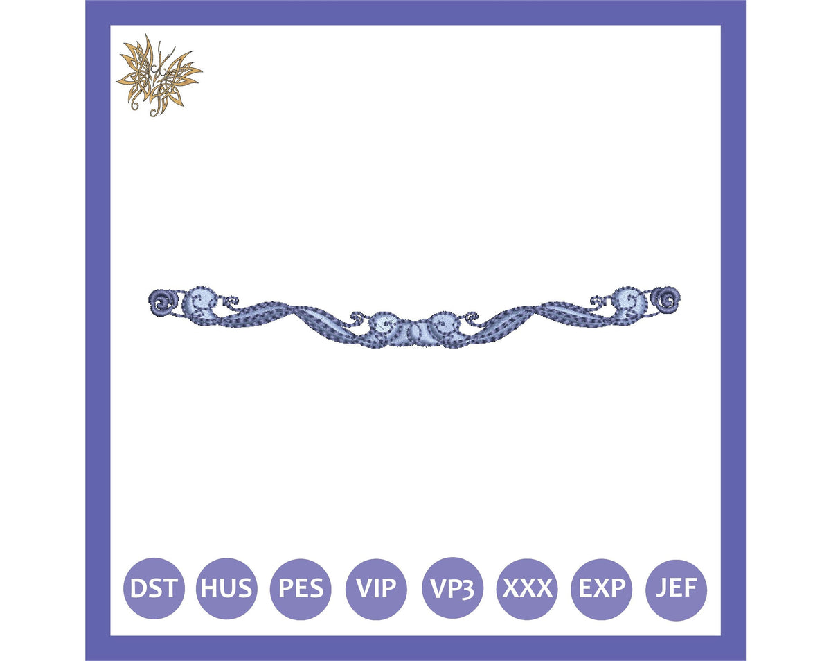 Elegant Rose and Scroll Machine Embroidery Design fits in 4x4 and 5x7 hoop, Antique Baroque Blank Monogram - 4 sizes Instant Download