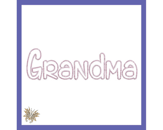 Grandma Machine Embroidery Design for t-shirts, sweatshirts, pillows, 1 Size 2 styles 8 Formats Trapunto style included, Instant Download