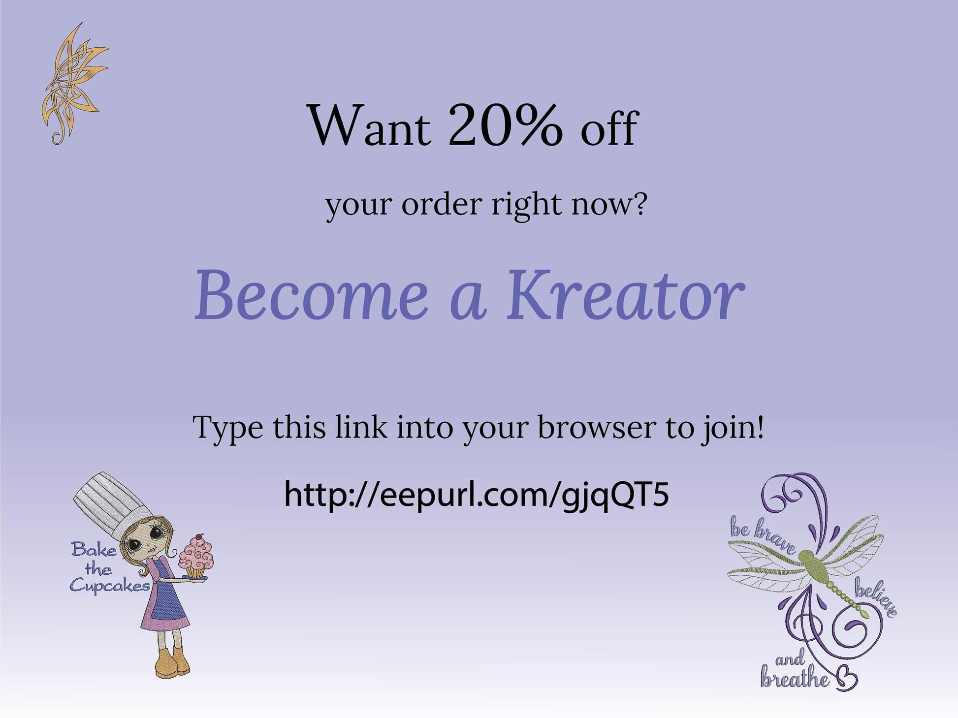 become a creator and get 25% off your order right now