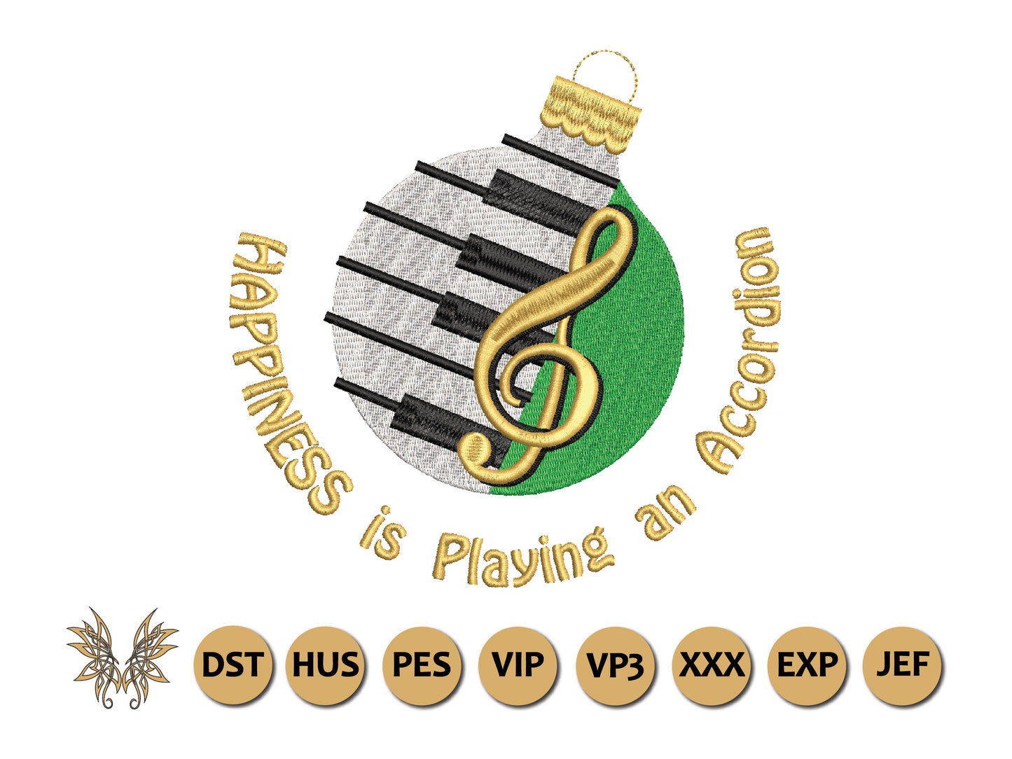 ornament embroidery design available in 8 formats