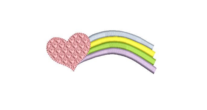 Shooting Heart Rainbow Machine Embroidery Design/Retro Jean Jacket Decoration/INSTANT DOWNLOAD
