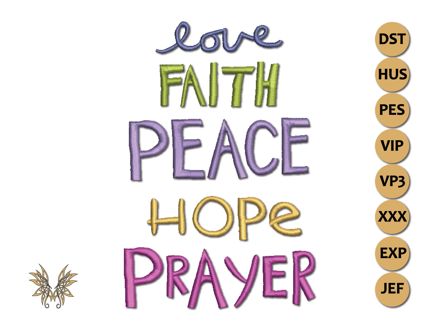 Faith Words Design Inspiration Machine Embroidery, Reading Pillow Text, INSTANT DOWNLOAD