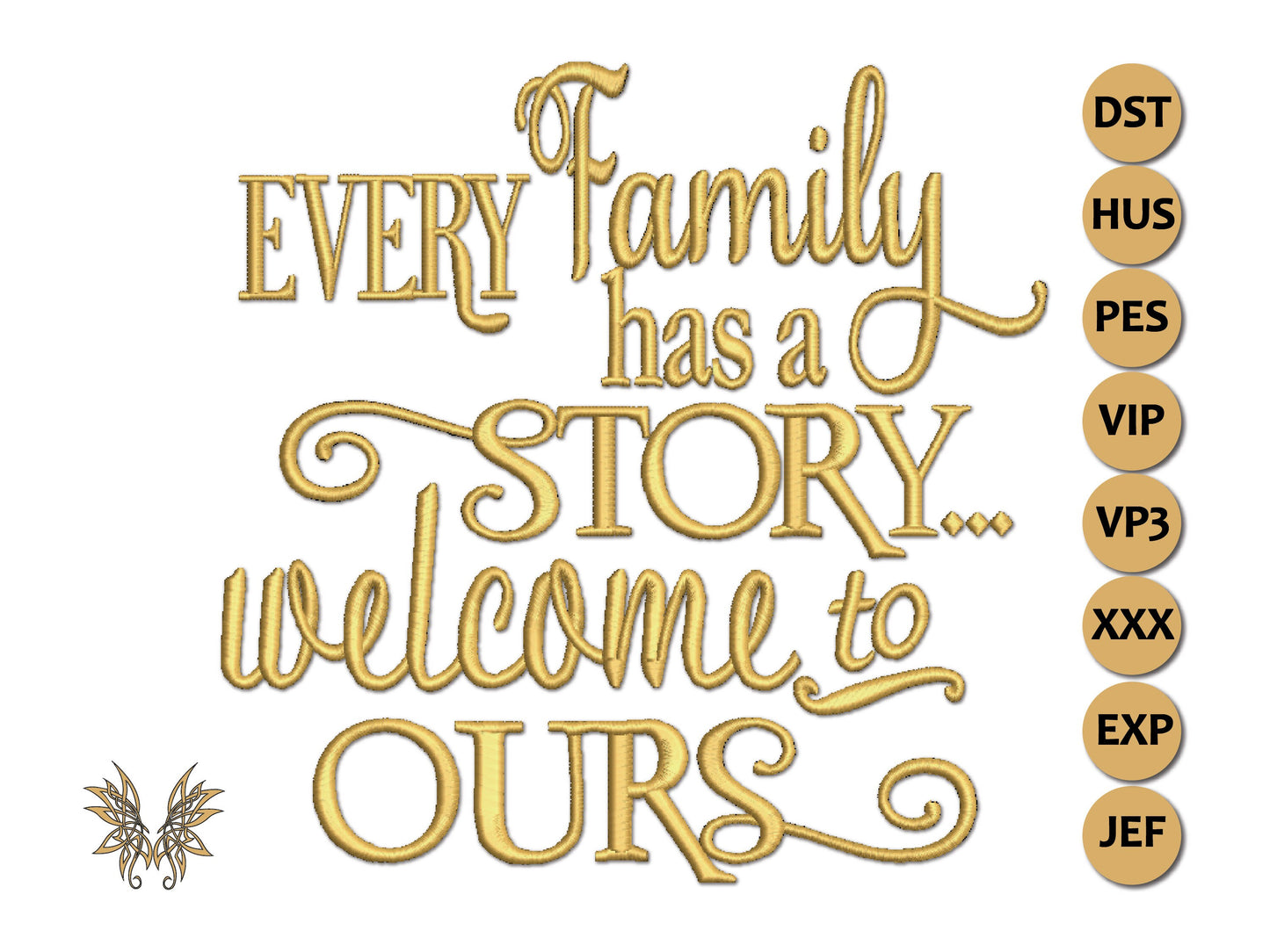 Family Story Inspirational Quote Farmhouse Decor Machine Embroidery Pattern INSTANT DOWNLOAD, Couples Wedding Gift Idea