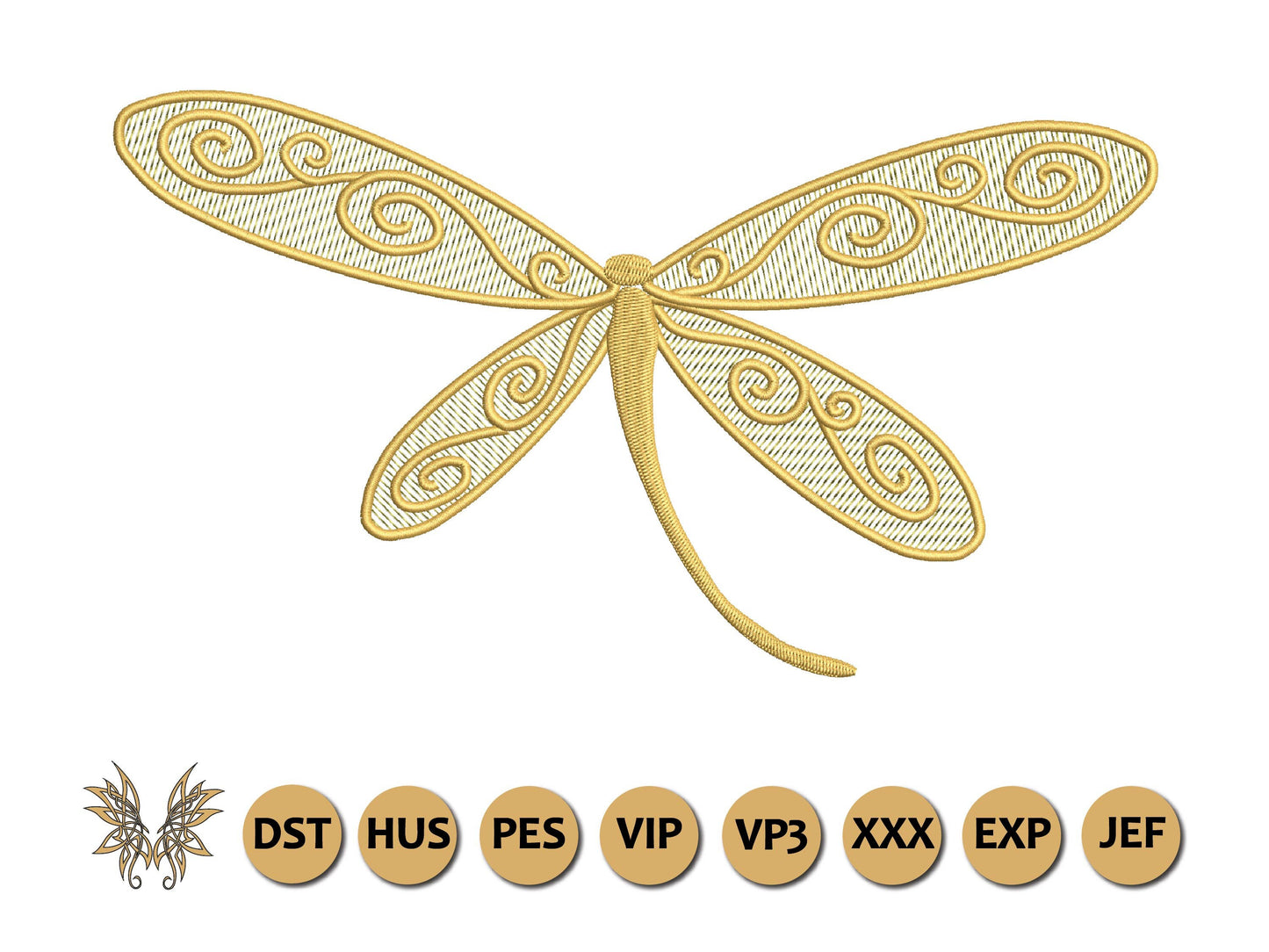 Dragonfly Embroidery Design Inspiration for Machine, Reading Pillow, Girl's Room Decor, 3 sizes, 8 formats, INSTANT DOWNLOAD