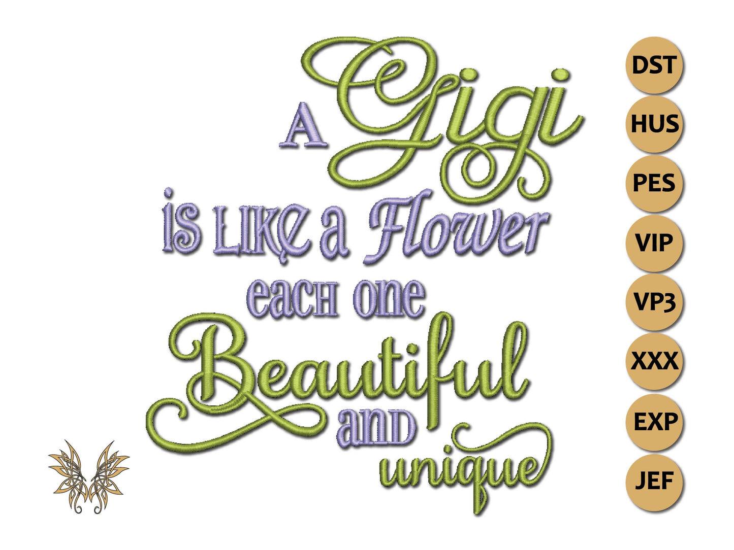 A Gigi is Like a Flower Machine Embroidery Design, Reading Pillow, Embroidered Gift for Mother, Grandmother Present, INSTANT DOWNLOAD