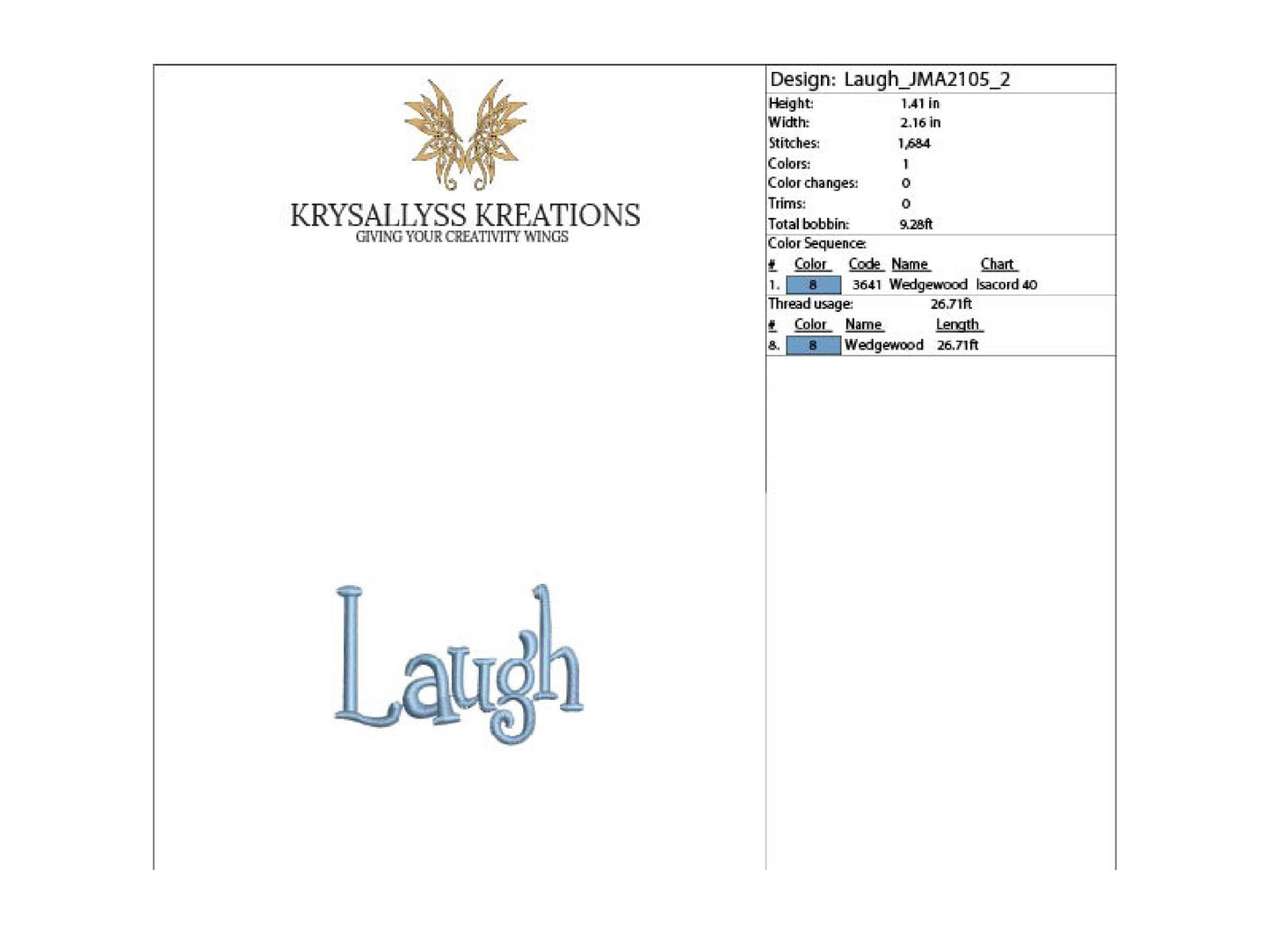 Laugh Word Art Embroidery Design Inspiration, Stylized Font Text, Positive Mood Motivational Decor for Teenage Girls, INSTANT DOWNLOAD