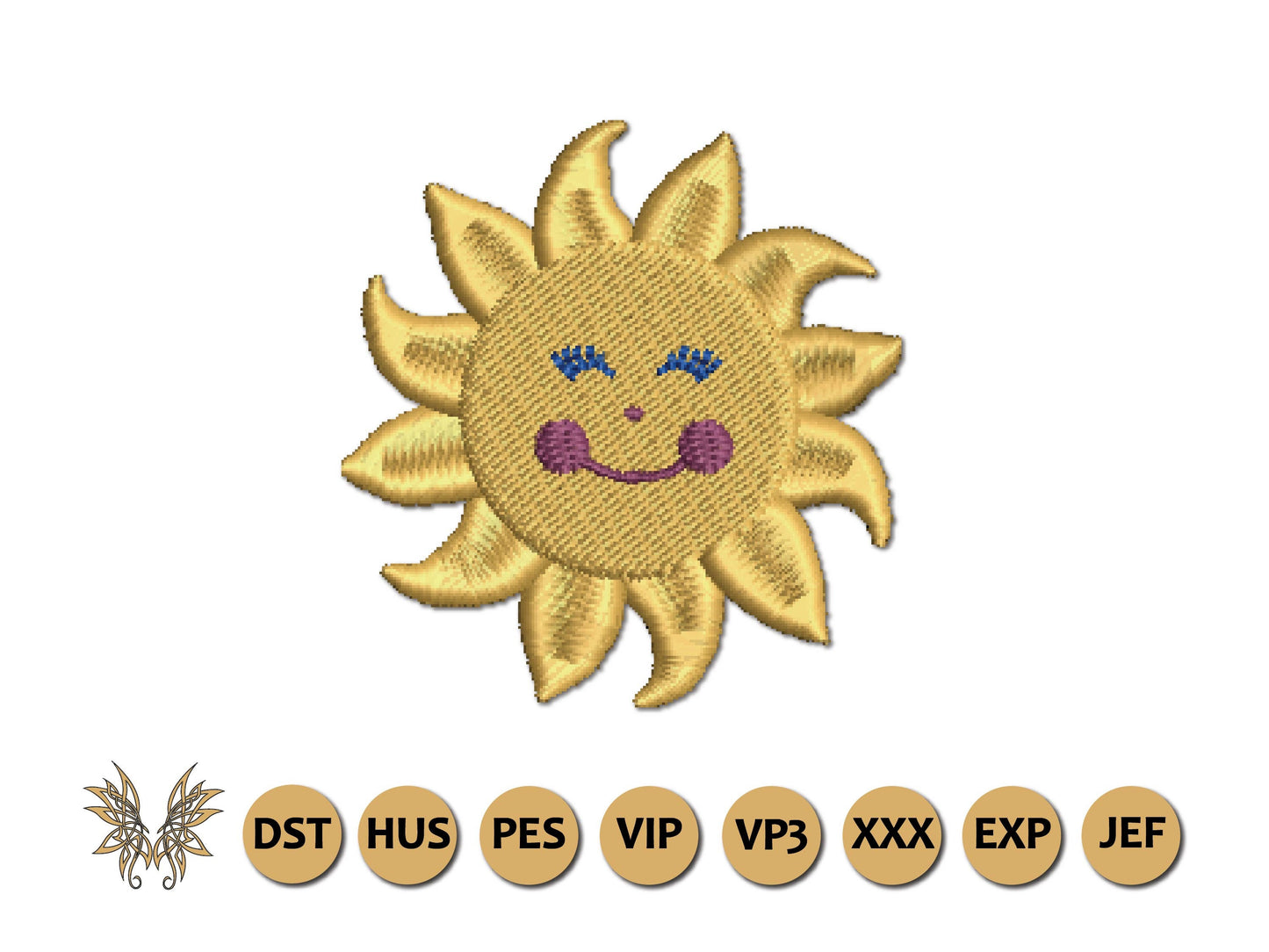 Smiling Sun Machine Embroidery Design, Nursery Decor, Toddler Birthday Gift, INSTANT DOWNLOAD