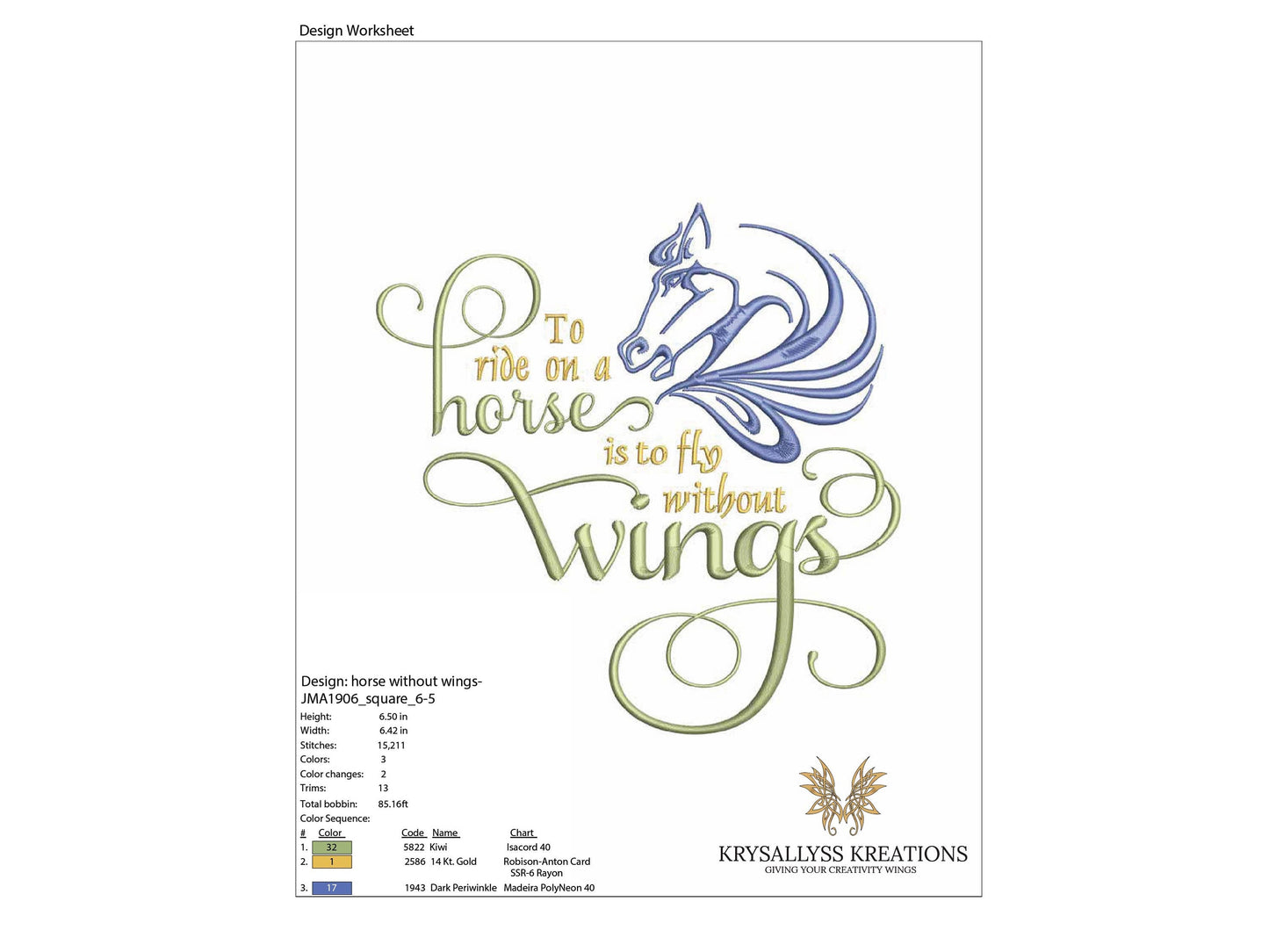 Horse Machine Embroidery Design, Ride a Horse and Fly without Wings Embroidered Saying, Equestrian Memory Pillow