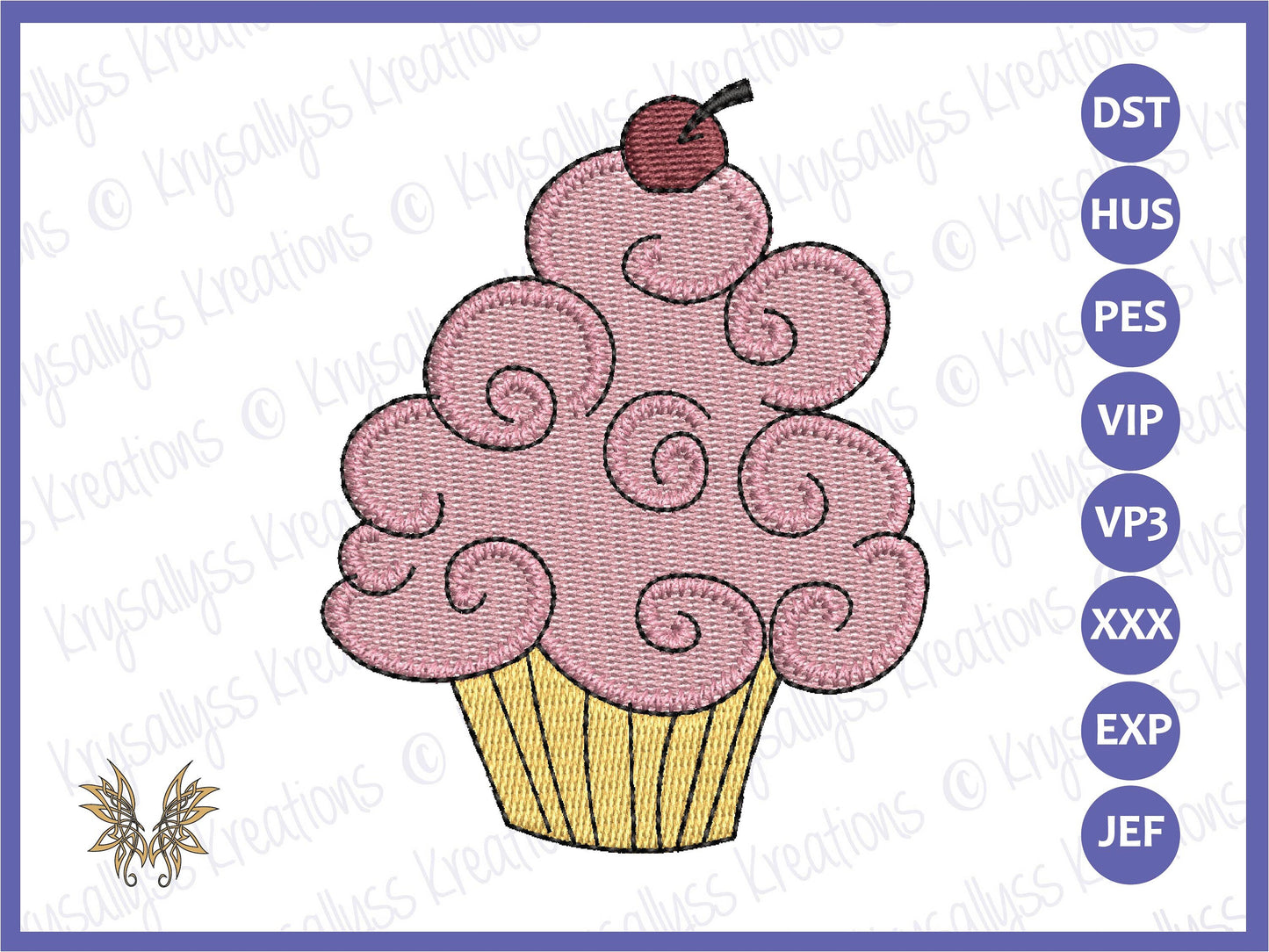 Cute Cupcake Machine Embroidery Design File for tea towels, aprons, sweatshirts, or pillows for DIY birthday party decor. Digital Download