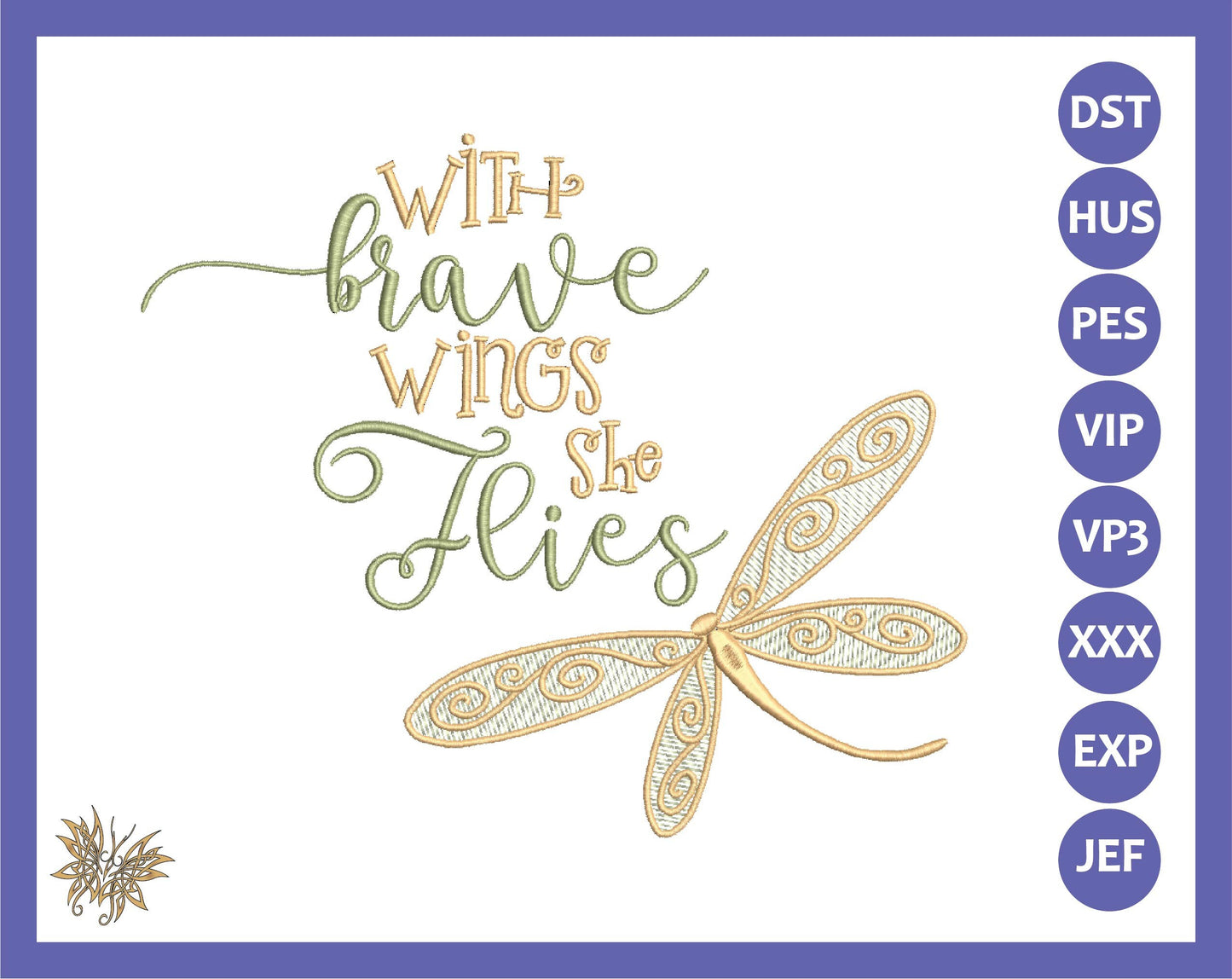 Dragonfly Machine Embroidery Design for Nursery Decor or Baby Shower Gift, 3 sizes 8 formats, fits 4x4,5x7 and 8x12 hoops, INSTANT DOWNLOAD