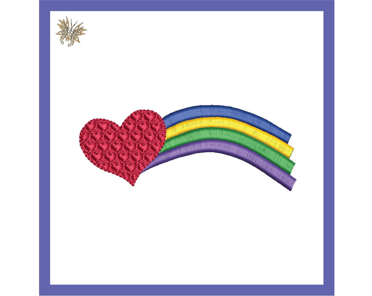 Shooting Heart Rainbow Machine Embroidery Design/Retro Jean Jacket Decoration/INSTANT DOWNLOAD