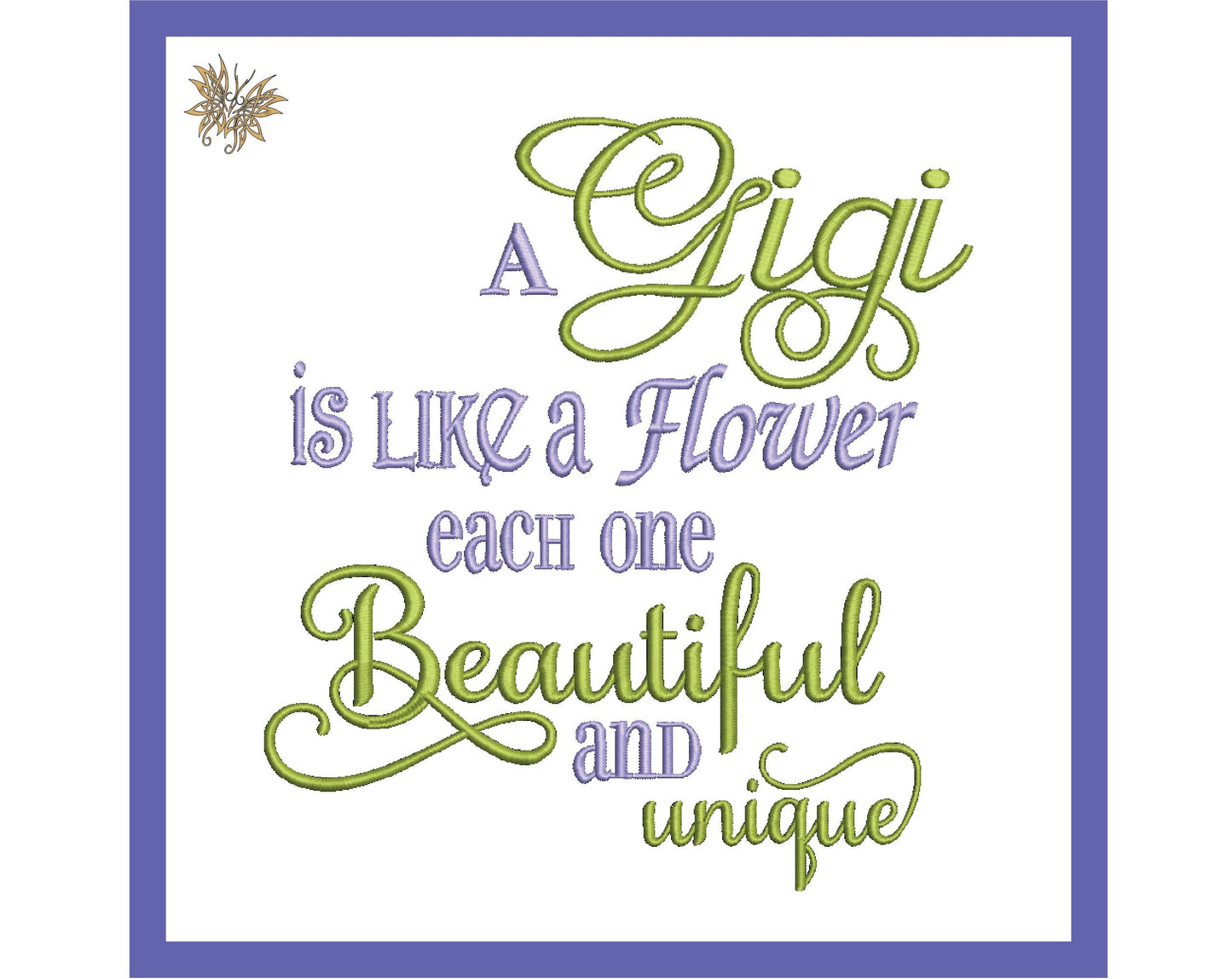 A Gigi is Like a Flower Machine Embroidery Design, Reading Pillow, Embroidered Gift for Mother, Grandmother Present, INSTANT DOWNLOAD