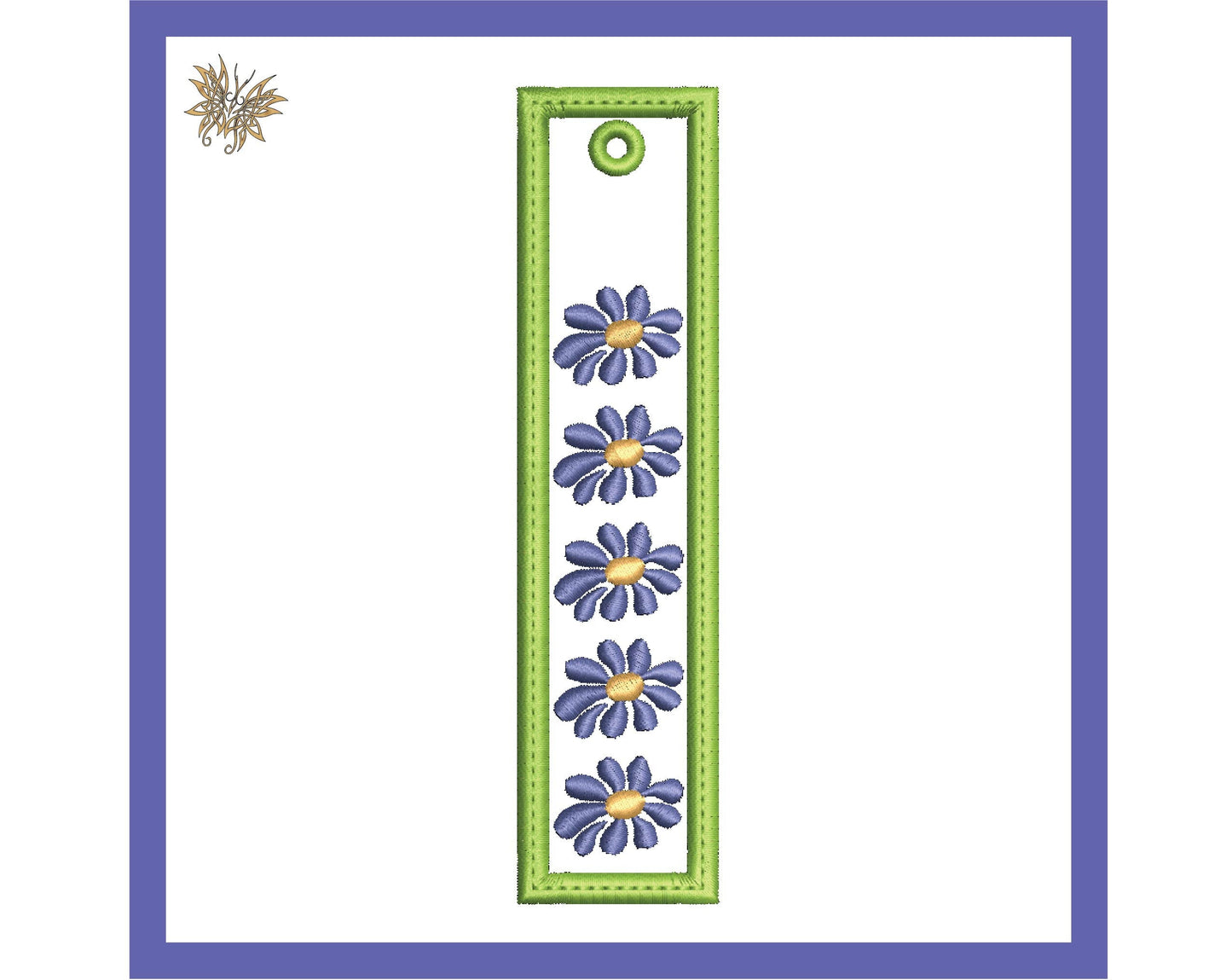 Daisy ITH Bookmark Embroidery Design, quick stitch gift for an avid reader, 5x7 Hoop, Instant Download, Floral page holder