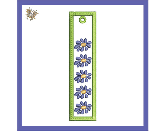 Daisy ITH Bookmark Embroidery Design, quick stitch gift for an avid reader, 5x7 Hoop, Instant Download, Floral page holder