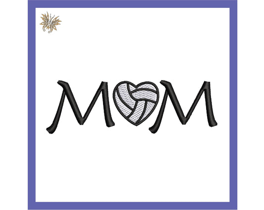 Volleyball Mom Machine Embroidery Design, Sports Mother Embroidered File, 3 sizes for sweatshirt or jacket for favorite fan INSTANT DOWNLOAD