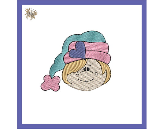 Rustic Winter Girl Machine Embroidery|Children's Winter Decor|Instant Download