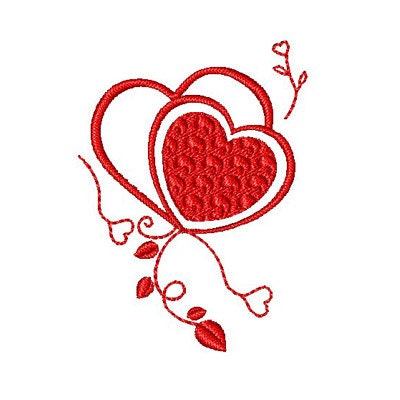 Hearts and Vines Machine Embroidery Design Instant Download for Wedding Pillow and Gift Decor, Embroidered Valentine Heart