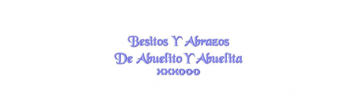 Spanish Hugs and Kisses Machine Embroidery|Custom Gift Tag|Instant Download